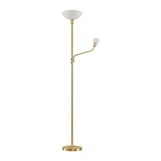 ELC Haviana golvlampa med läslampa, mässing
