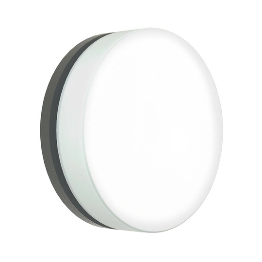 LED-vägglampa 6307 antracit, IP65, Ø 19 cm