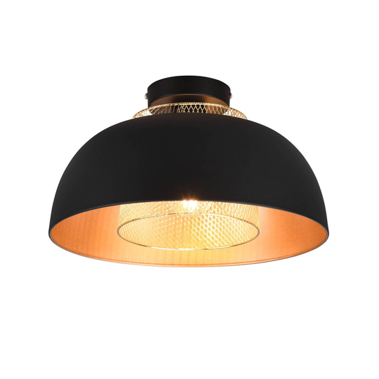 Taklampa Punch, svart/guld, Ø 35 cm