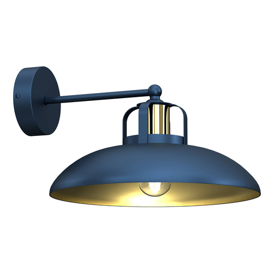 Vägglampa Felix, blå/guld