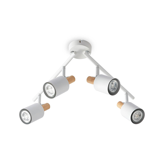 Lindby Junes takspot, 4 lampor, vit