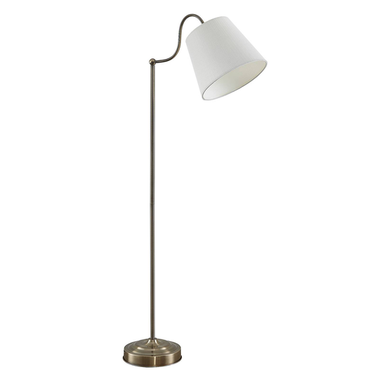 Lindby Christer golvlampa, mässing, creme 150 cm