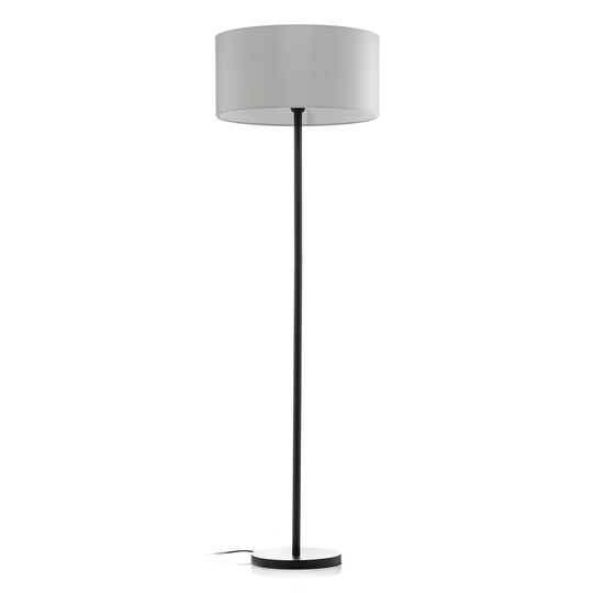 Golvlampa Maarit med textilskärm, grå/svart