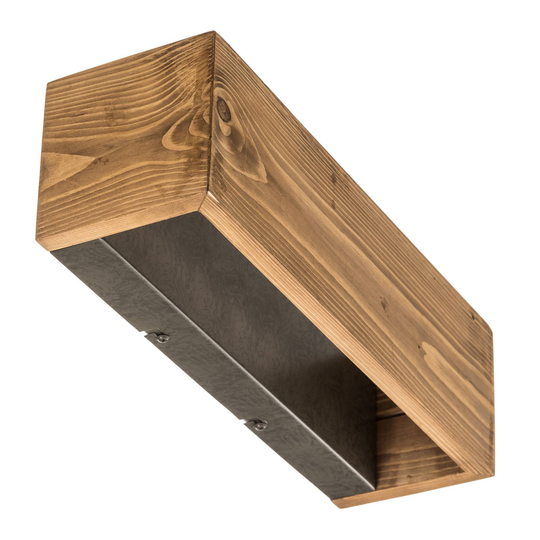 LED-vägglampa Brad av trä, up/down, 37 x 11 cm