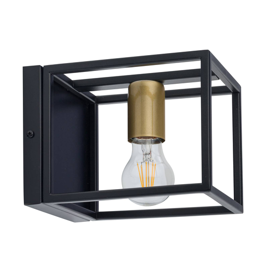 Vägglampa Aramis, 1 lampa, svart/guld