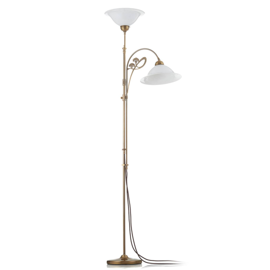 Mässingsgolvlampa Alwine två armar