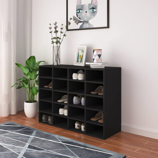 Skohylla spånskiva 92x30x67,5 cm svart