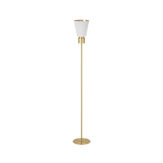 Uplight-golvlampa Aglientina, mässing/vit, 1 lampa