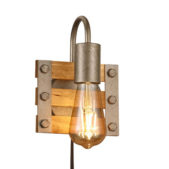 Vägglampa Khan, vintage, kabel + kontakt, 1 lampa