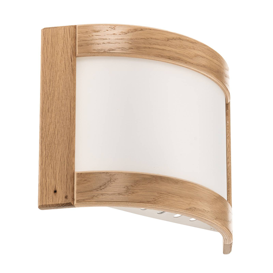Vägglampa Zanna av trä, höjd 22 cm, ljus ek