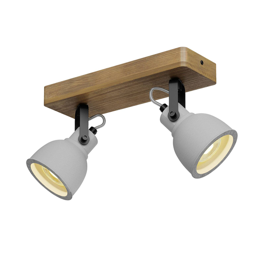 Lindby Mitis LED-taklampa, furu, 2 lampor
