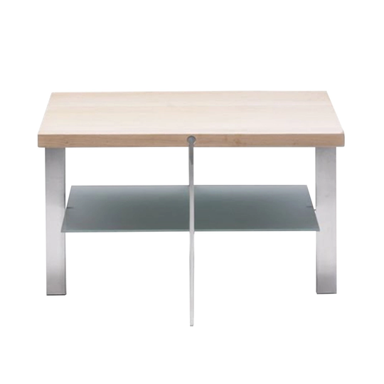AK 922 Soffbord, Höjd 45 cm, Skiva i Oljad valnöt, Med glashylla, Ben