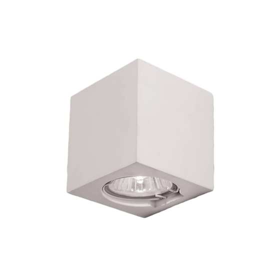 Vägglampa av keramik, vit, höjd 7,5 cm