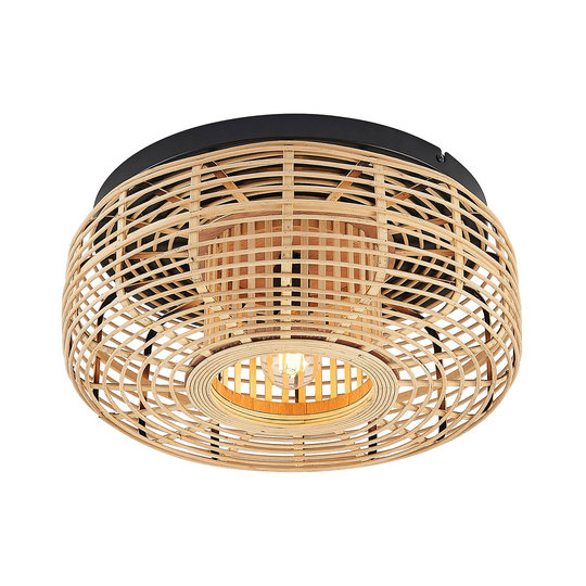 Lindby Ollena taklampa med rottingskärm