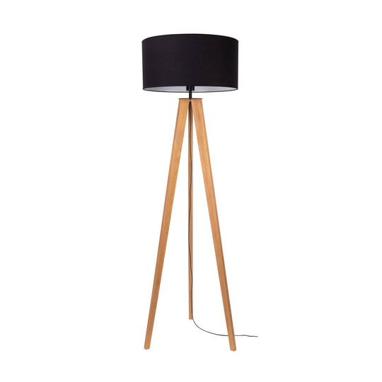 Golvlampa Maira, trebent, betsad tall, svart