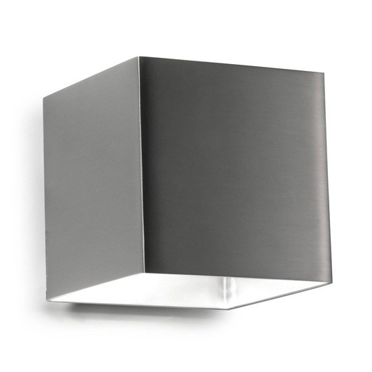 Kvadratisk LED-vägglampa Basic, nickel