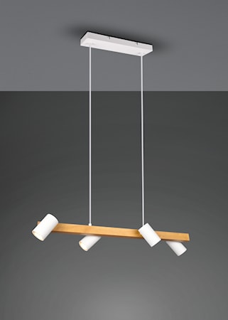 Marley Taklampa 80 cm 4L 4xGU10 Vit/Trä