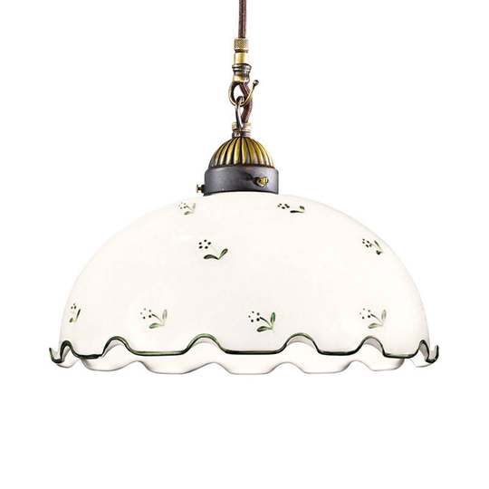 Hänglampa Nonna ströblommor Ø 30 cm 1 lampa grön