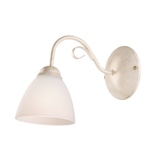 Vägglampa Adoro med glasskärm, vit