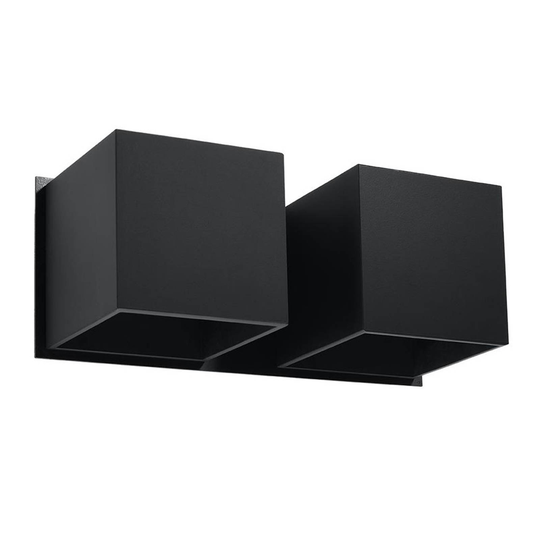 Vägglampa Ara 2 up/down, aluminium 2 lampor svart
