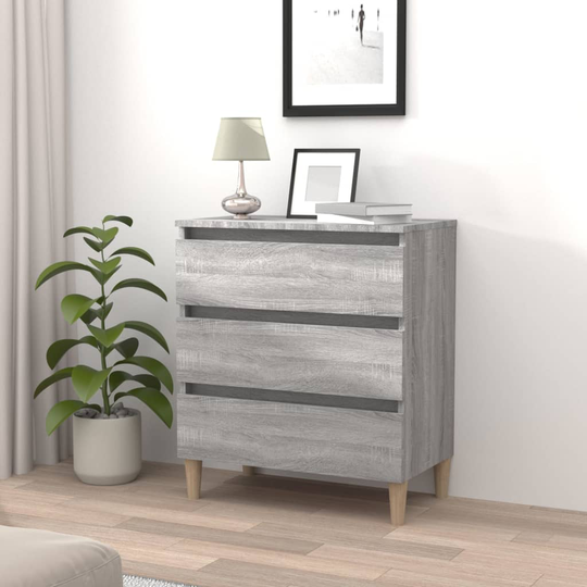 vidaXL Byrå grå sonoma 60x35x69 cm konstruerat trä