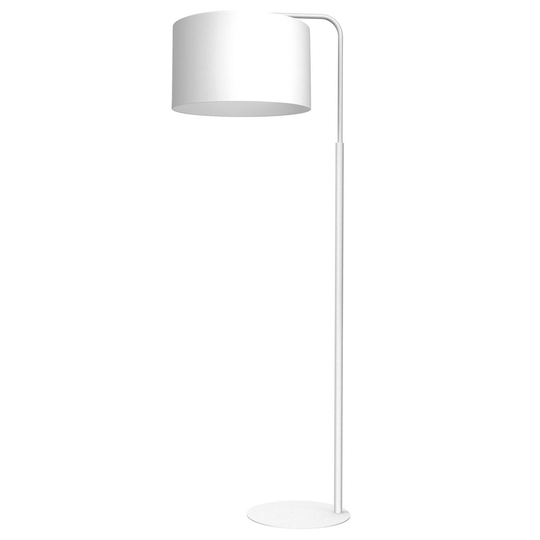 Golvlampa Soho, cylindrisk, böjd, vit