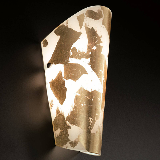 Trevlig vägglampa Bloom vit-bladguld