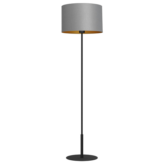 Golvlampa Soho, cylindrisk, rak, grå/guld
