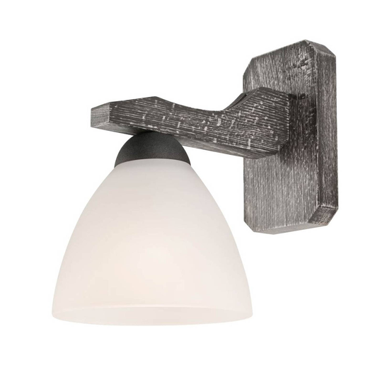 Vägglampa Haro med glasskärm, bok grafit/vit