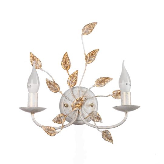 Vägglampa Collana metall 2 lampor elfenben