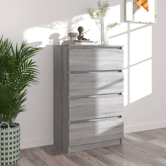 vidaXL Byrå grå sonoma-ek 60x35x98,5 cm konstruerat trä