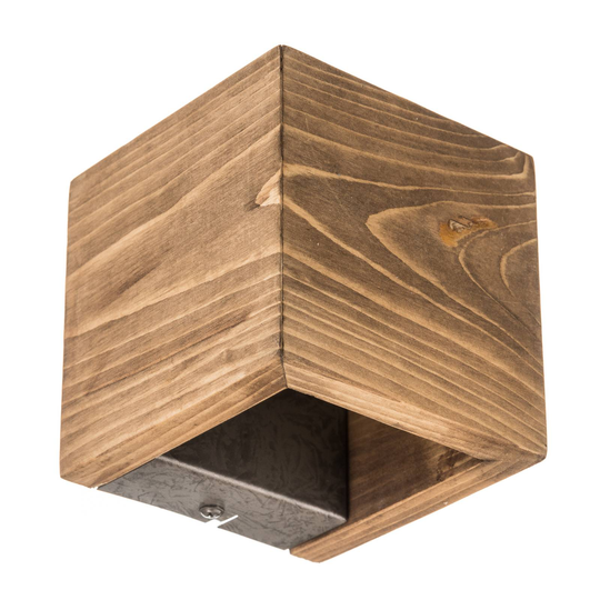 LED-vägglampa Brad av trä, up/down, 11 x 11 cm