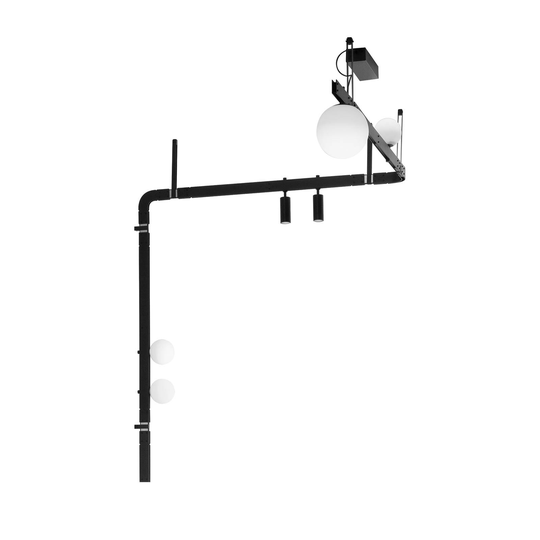 Karman Stant LED-vägglampa svart 6 lampor