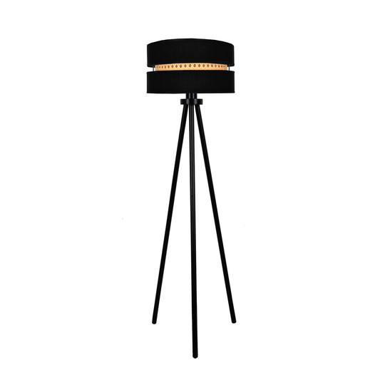 Golvlampa Duo av rotting, trebent, svart