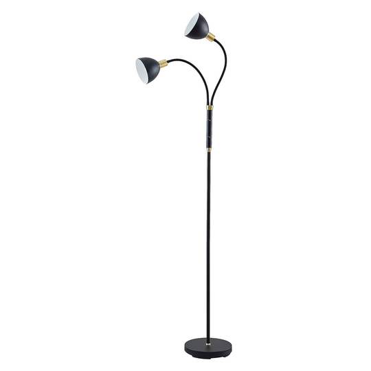Lindby Genora golvlampa i svart, 2 lampor