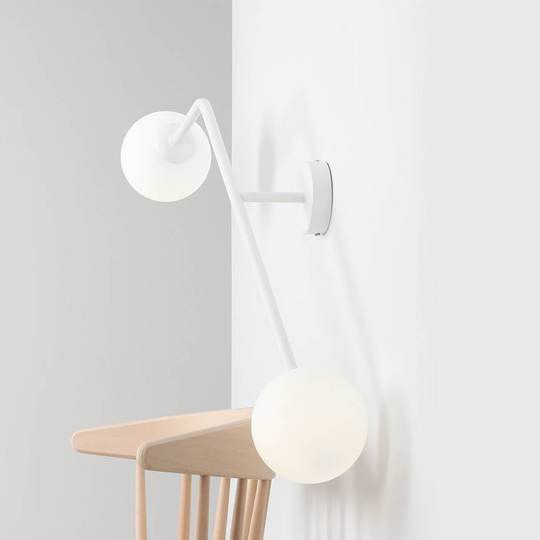 Vägglampa Pure, 2 lampor, vit, horisontell
