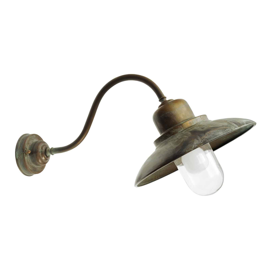 Utomhusvägglampa Patio 1351 mässing antik/klar