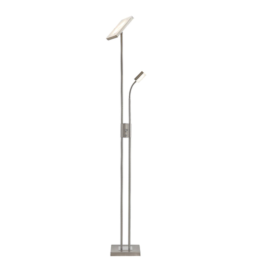 Lindby Seppa LED-golvlampa, kantig, nickel