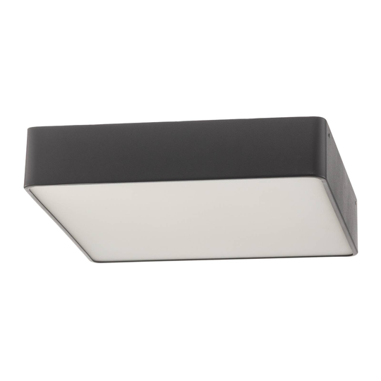 Taklampa Oro av stål och glas, grå, 35 cm