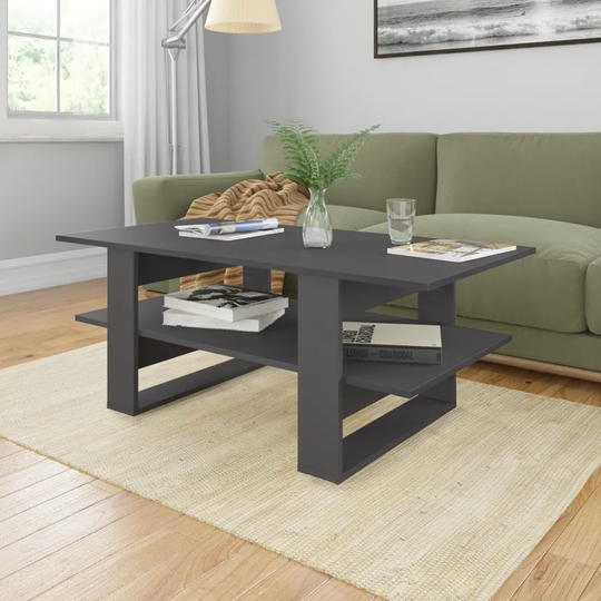 Soffbord grå 110x55x42 cm konstruerat trä
