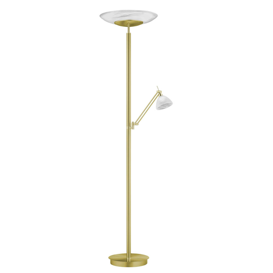 B-Leuchten Findus LED-golvlampa 2 lampor mässing