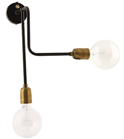 Vägglampa Molecular 18x30cm Svart/mässing