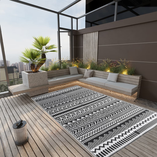 vidaXL Utomhusmatta svart 140x200 cm PP