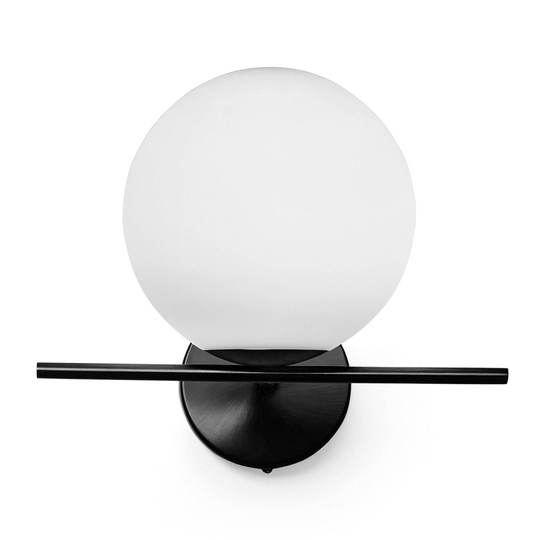 Vägglampa Jugen, svart/vit, 1 lampa