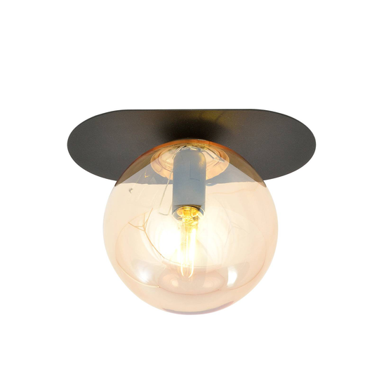 Taklampa Plaza, svart/bärnsten, 1 lampa