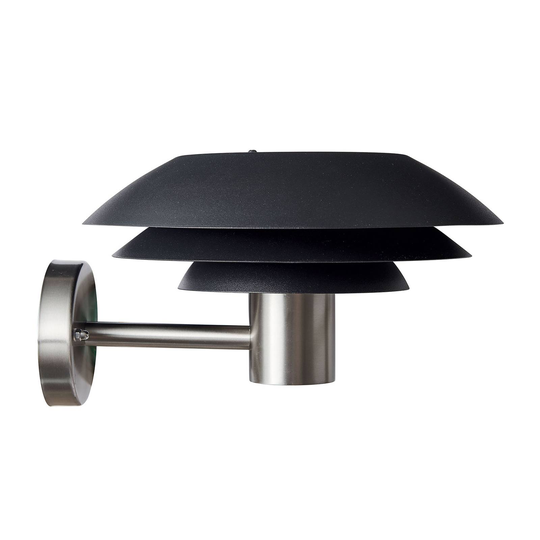 Dyberg Larsen DL31Outdoor vägg svart/stål Ø 31 cm