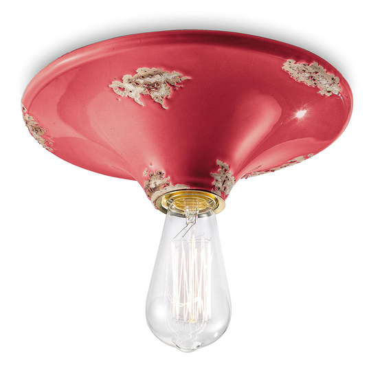 Vintage-taklampa C134 röd