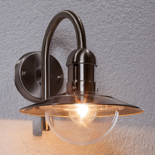 Damion - modern rostfritt stål-utomhusvägglampa