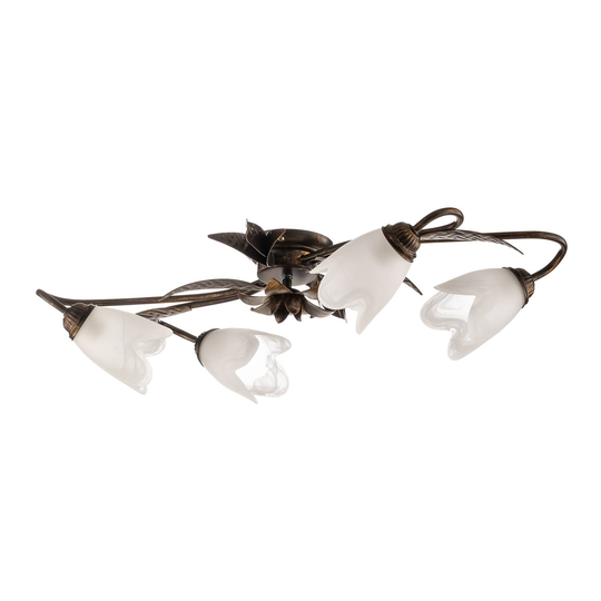 Taklampa Sonia 4 lampor, brons