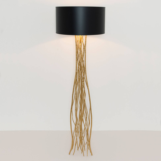 Golvlampa Capri i svart-guld